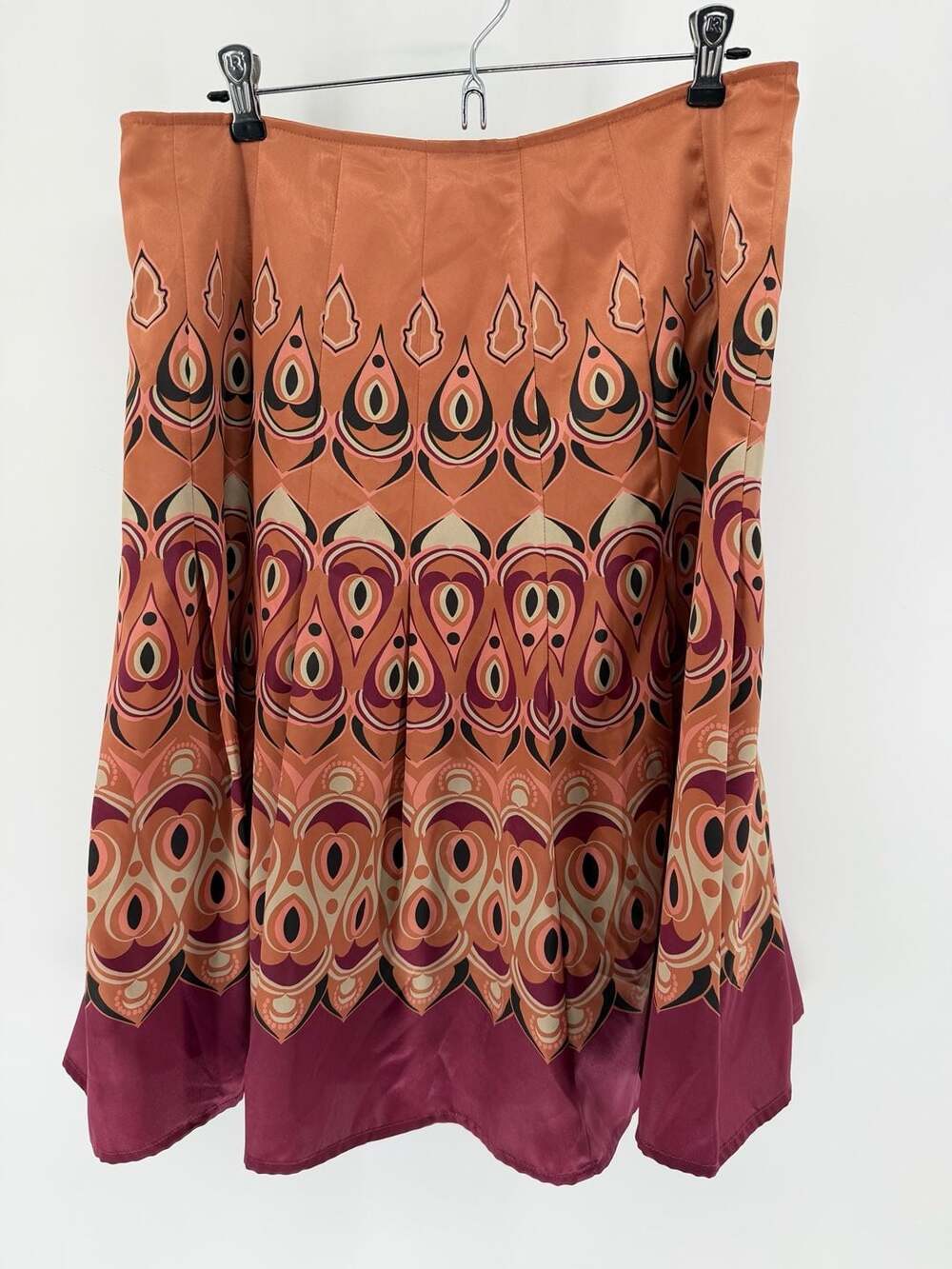 Axcess Liz Claiborne Size 10 Y2K Mod Border Print A-Line Skirt Retro 70s